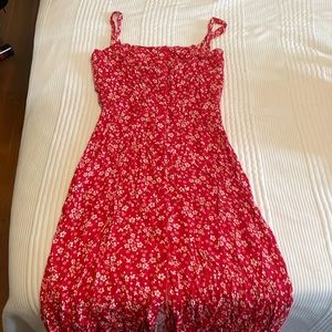 Size 4 Red floral midi reformation dress